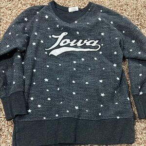 Gray Star Patterned Iowa Sweatshirt